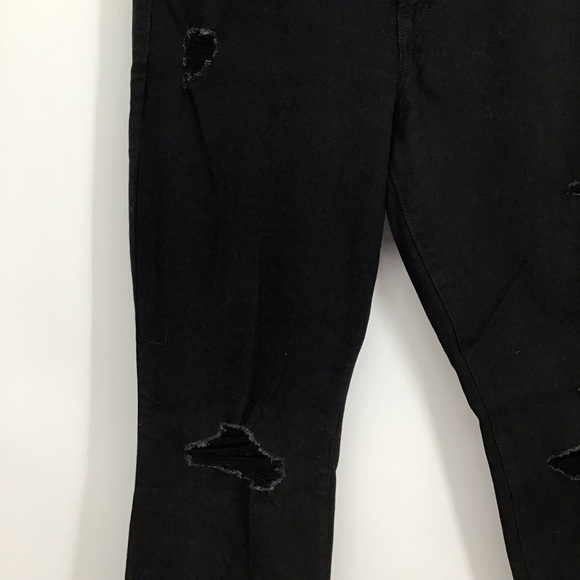 Old Navy High Rise power Slim Straight Distressed Jeans Black NWT Size 12 - Picture 5 of 7